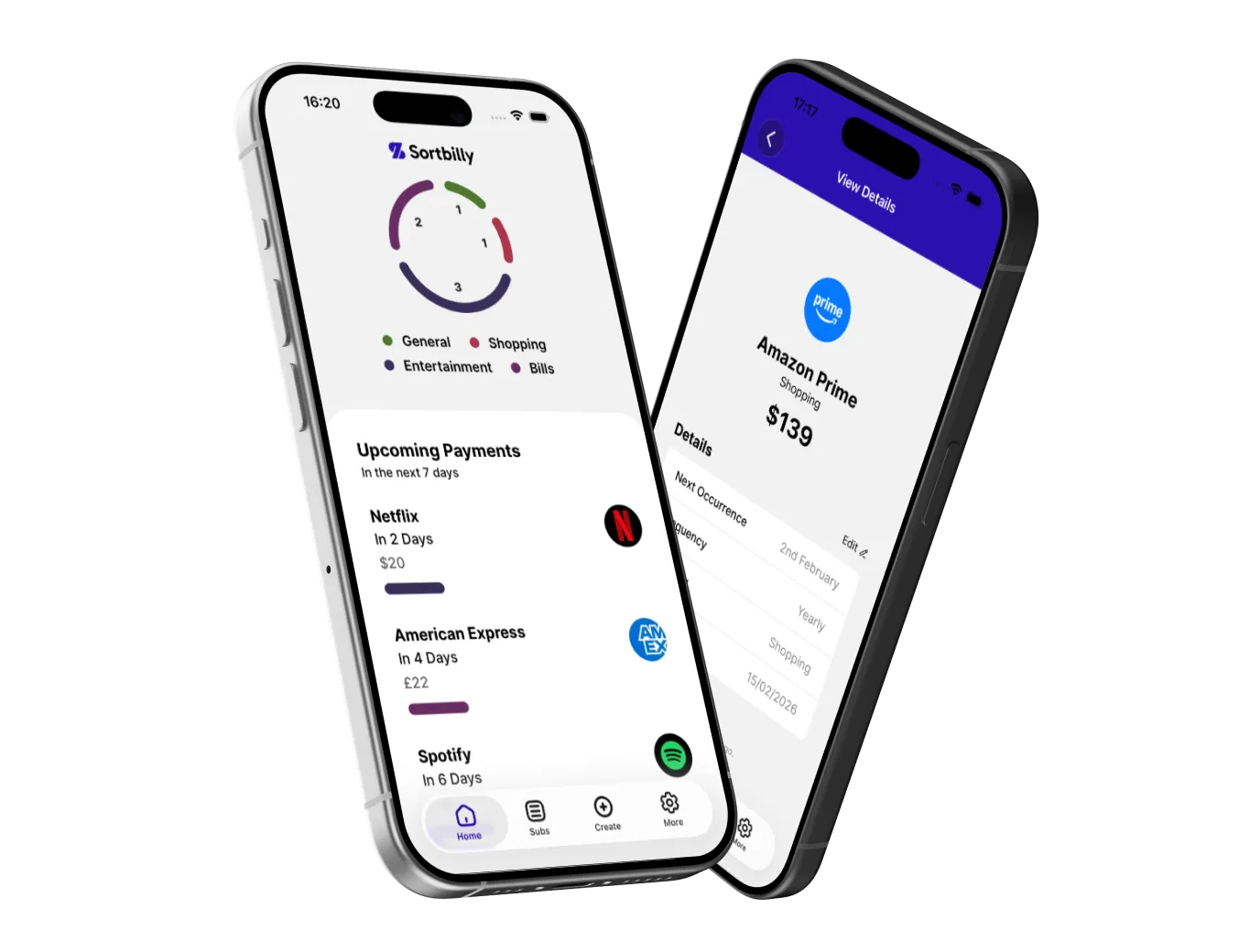 Mock up of the Sortbilly application running on mobile phones